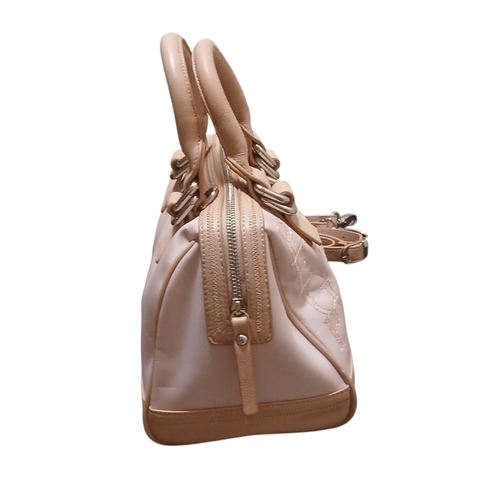 Pertegaz - NWOT, Mauve Satchel W/Crossbody Strap, 2 Pockets, 1 Zipperd, Embossed - Picture 5 of 11